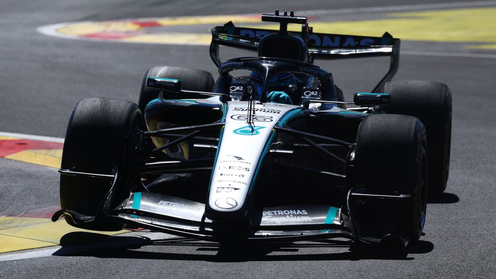 Spanish GP: George Russell tops first practice at new Madring as Lewis Hamilton frustrates other drivers