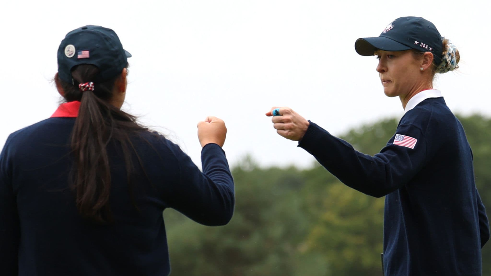 Nelly Korda and Allisen Corpuz made history during the Friday foursomes at the Solheim Cup