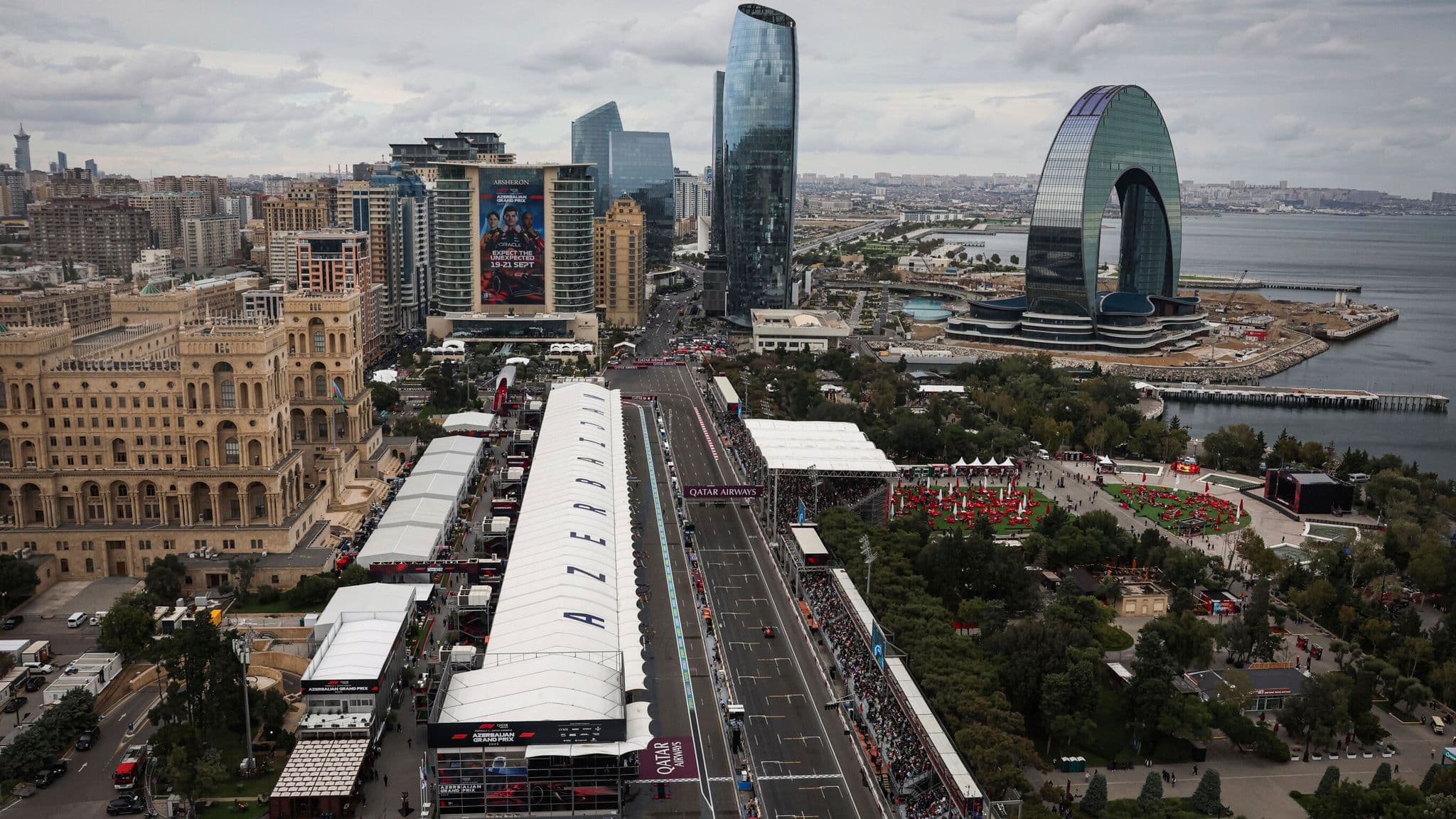 Aerial view of the Baku City Circuit