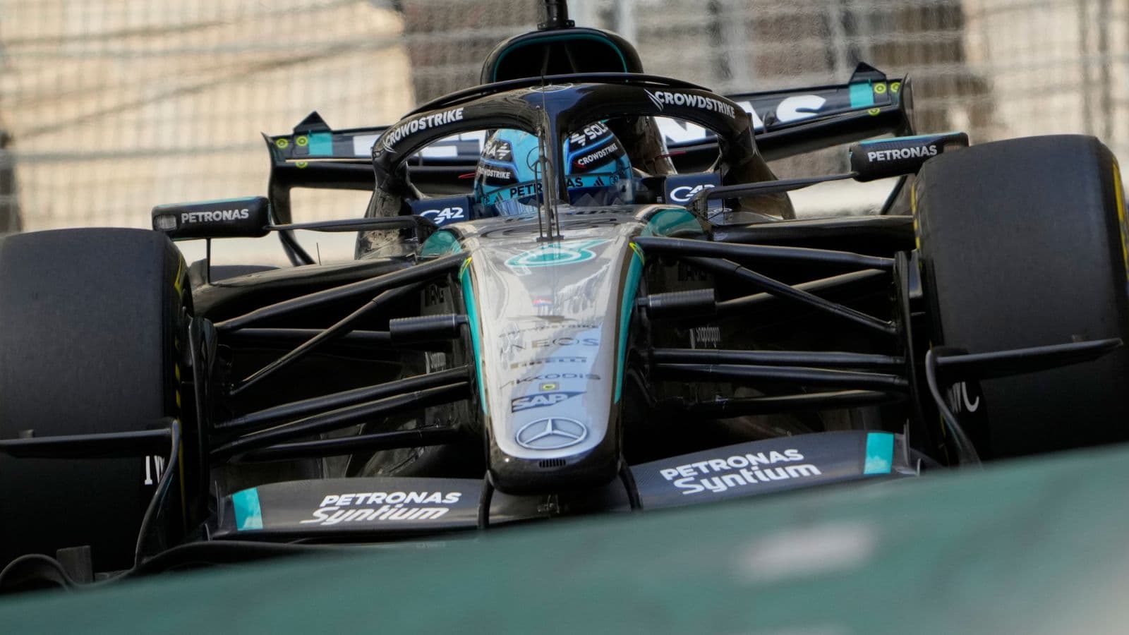 Azerbaijan GP: George Russell claims Baku pole from Charles Leclerc as Kimi Antonelli crashes in Q1