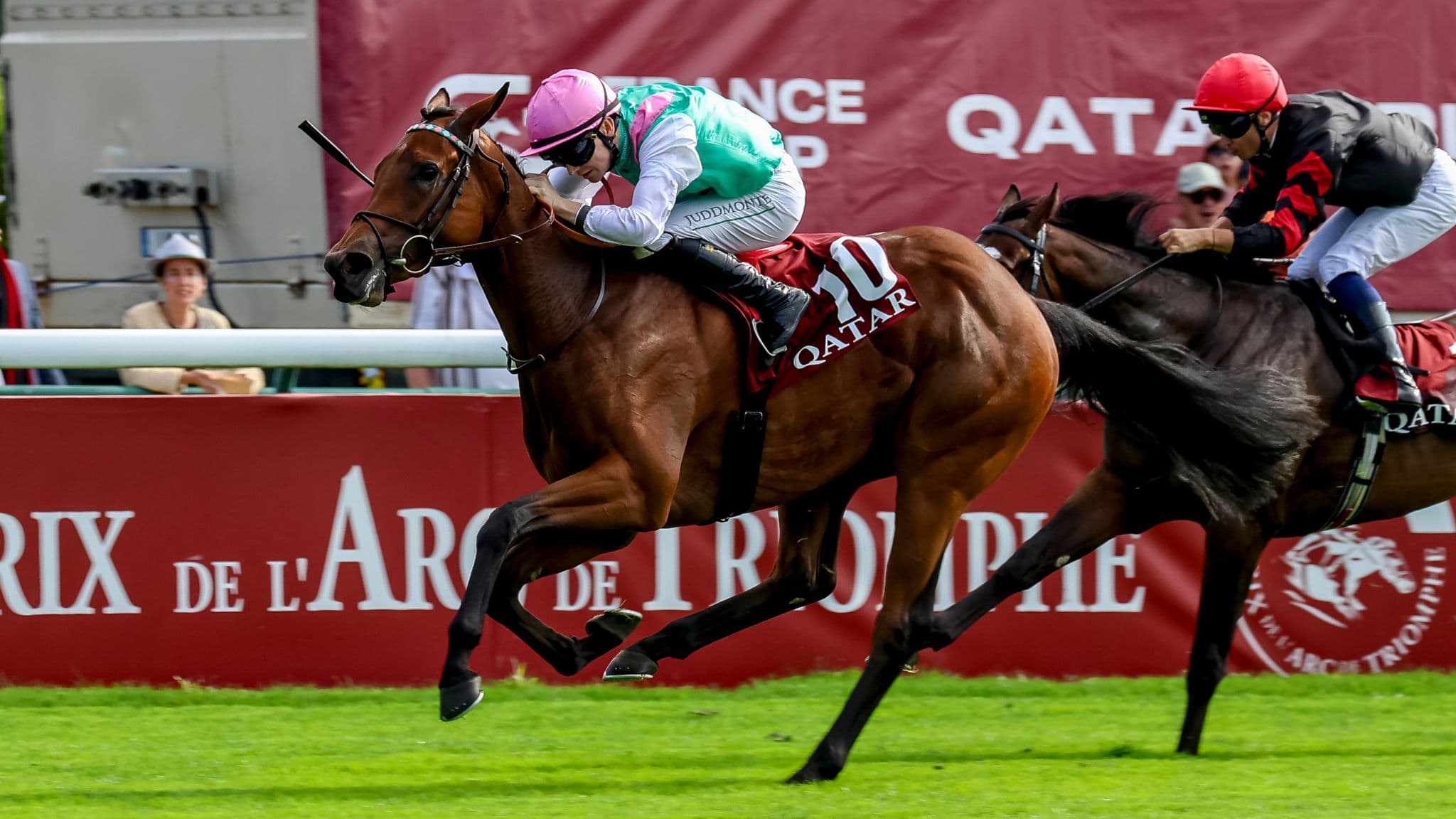 Amusingly wins the Prix Jean-Luc Lagardere (Cal Sport Media via AP Images)
