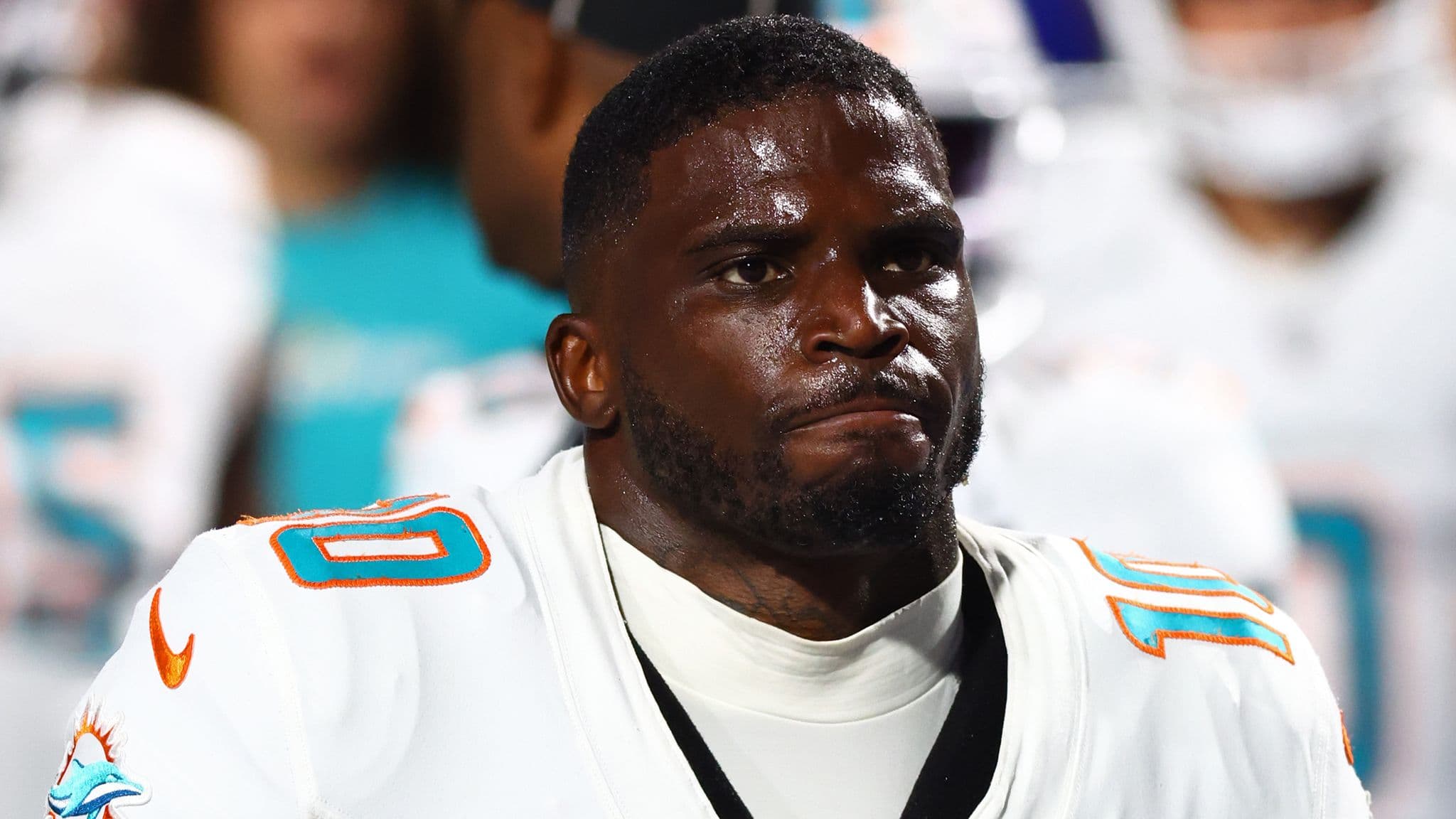 Tyreek Hill was most recently with the Miami Dolphins before being released in February