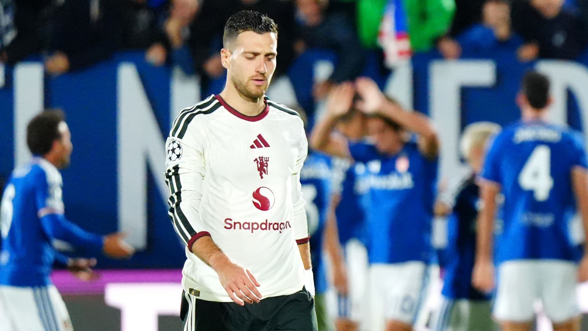Diogo Dalot during Man Utd's Champions League match with Como